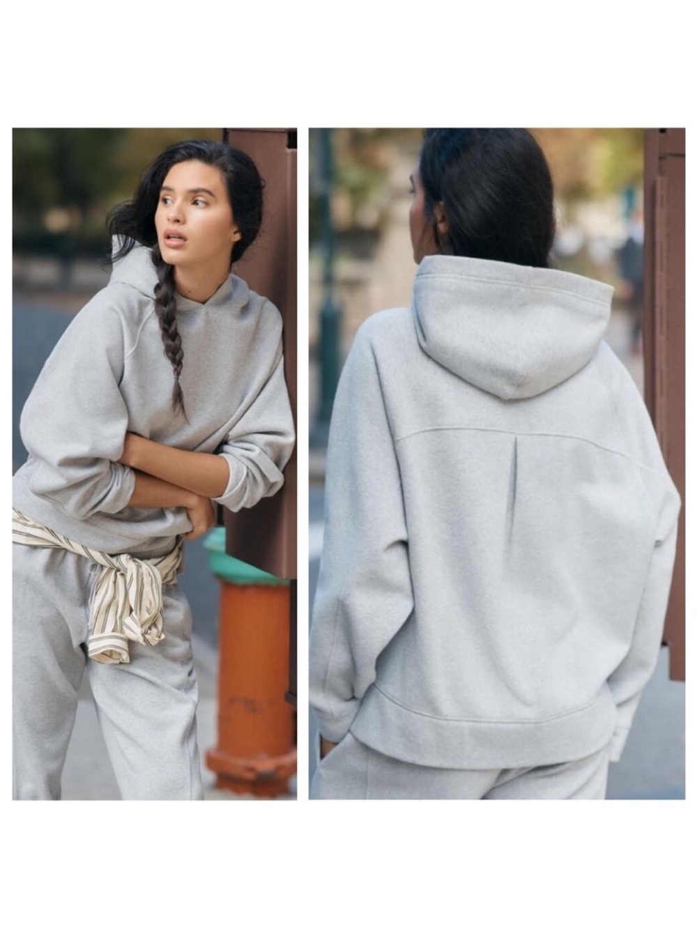 Anthropologie Daily Practice Sparkle Pullover Hoodie Gray Small